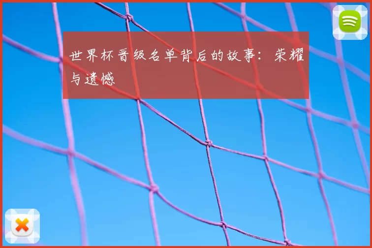 世界杯晋级名单背后的故事：荣耀与遗憾