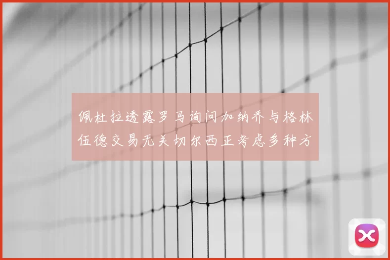 佩杜拉透露罗马询问加纳乔与格林伍德交易无关切尔西正考虑多种方案